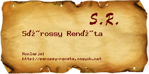 Sárossy Renáta névjegykártya